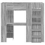 vidaXL Cadre de lit superposé avec bureau Gris Sonoma 75 x 190 cm