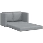 vidaXL Canapé-lit 2 en 1 gris clair 112x174x55 cm tissu