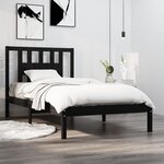 vidaXL Cadre de lit Noir Bois de pin massif 100x200 cm