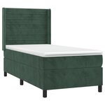 vidaXL Sommier à lattes de lit et matelas et LED Vert foncé 80x200cm