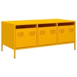 vidaXL Table basse jaune moutarde 101 5x50x43 5cm acier laminé à froid