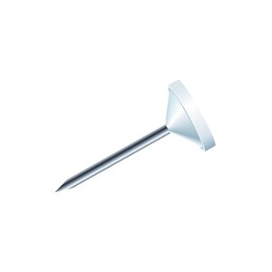 Boîte De 100 Épingles À Tête Plate Unie - Hauteur De Pointe 8mm - 5mm De Diamètre - Blanc - Exacompta