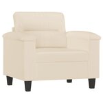 vidaXL Fauteuil avec repose-pied Beige 60 cm Tissu microfibre
