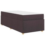 vidaXL Cadre de lit avec matelas Marron foncé 100 x 200 cm tissu