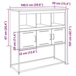 vidaXL Buffet noir 100 5x39x107 cm acier laminé à froid