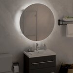 vidaXL Armoire de salle de bain miroir rond et LED Blanc 47x47x17 5 cm