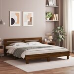 vidaXL Cadre de lit sans matelas chêne marron 200x200 cm