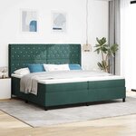 vidaXL Lit à ressorts avec tête de lit Vert foncé 200 x 200 cm Velours