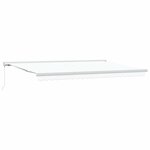 vidaXL Auvent Rétractable Blanc 500 × 300 cm Tissu et Métal