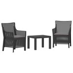 vidaXL Ensemble salon 3 pc Anthracite PP