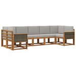 vidaXL Ensemble de canapés d'extérieur 7 pc Naturel et gris clair