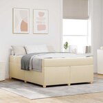 vidaXL Cadre de lit avec matelas Crème 140 x 200 cm tissu