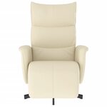 vidaXL Fauteuil inclinable avec repose-pieds crème similicuir