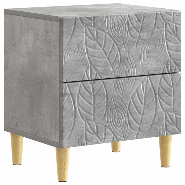 vidaXL Table de chevet Gris béton 43 x 34 5 x 48 cm Bois d'ingénierie