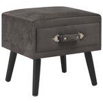 vidaXL Table de chevet Gris 40x35x40 cm Velours