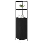 vidaXL Meuble de salle de bain avec étagères chêne noir 36x35x165 cm
