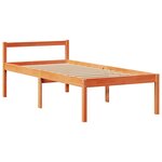 vidaXL Lit bibliothèque sans matelas cire marron 75x190 cm pin massif