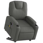 vidaXL Fauteuil de massage inclinable Gris foncé Tissu