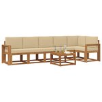 vidaXL Ensemble de canapés d'extérieur 7 Pièces Naturel et Beige