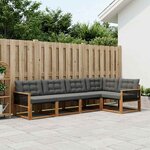 vidaXL Ensemble de canapés d'extérieur 7 Pièces Naturel et noir