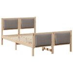 vidaXL Cadre de lit avec tête de lit Taupe 120 x 200 cm tissu