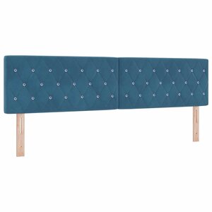 vidaXL Tête de lit LED avec bandes LED Bleu foncé 180 cm Velours