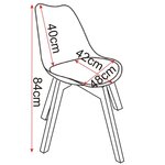 Chaise de salle à manger faux cuir pieds bois marron 19_0000126