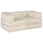 vidaXL Canapé modulaire 2 Pièces Crème 70 x 70 x 56 cm tissu
