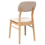 vidaXL Chaises à manger coussins 2 Pièces naturel bois massif caoutchouc