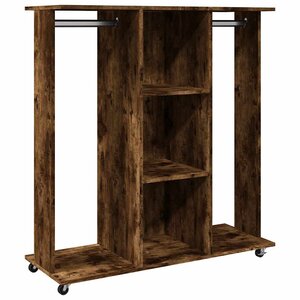vidaXL Garde-robe avec roues chêne fumé 102x38x110cm bois d'ingénierie