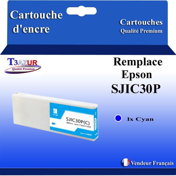 Cartouche compatible avec Epson ColorWorks TM C7500G  C7500GE remplace Epson SJIC30P - Cyan - 294 3 ml