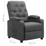 vidaXL Fauteuil Gris clair Tissu
