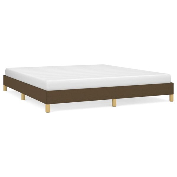 vidaXL Cadre de lit sans matelas marron foncé 180x200 cm tissu