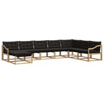 vidaXL Ensemble de canapés d'extérieur 8 Pièces Blanc et noir