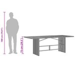 vidaXL Table de jardin avec dessus en verre beige résine tressée