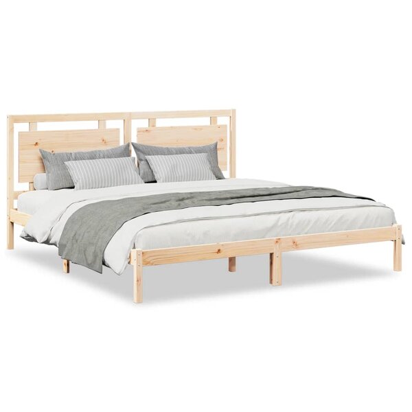 vidaXL Cadre de lit extra long sans matelas 180x220 cm bois massif