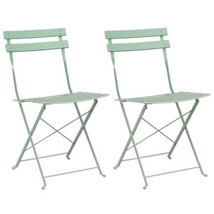 vidaXL Chaise de jardin pliante 2 Pièces Vert 42 x 46 x 82cm Acier