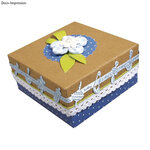 Ruban satin motifs naissance bleu 4 mètres