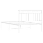 vidaXL Cadre de lit métal sans matelas et tête de lit blanc 107x203 cm