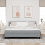 vidaXL Lit avec sommier et matelas & LED Gris clair 180x200 cm Tissu