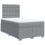 vidaXL Sommier à lattes de lit avec matelas Gris clair 120x200cm Tissu