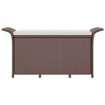 vidaXL Banc de jardin avec coussin marron 116x46x57 cm résine tressée