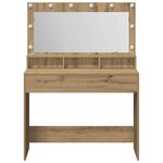 vidaXL Table de Toilette avec miroir Chêne artisanal 100 x 41 x 135 cm