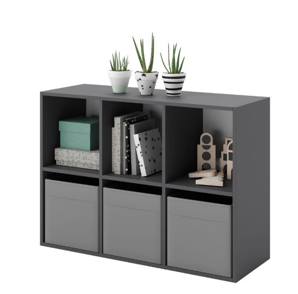 Etagère cube Loni 2x3 gris