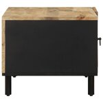 vidaXL Table basse noir 80x50x40 cm bois de manguier massif brut