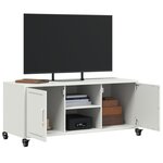 vidaXL Meuble TV blanc 100 5x39x43 5 cm acier