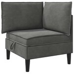 vidaXL Sofa avec rangement Gris foncé Velours