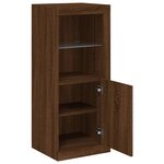 vidaXL Buffet avec lumières LED chêne marron 41x37x100 cm
