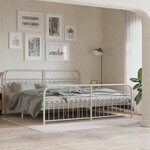 vidaXL Cadre de lit métal sans matelas et pied de lit blanc 193x203 cm
