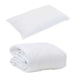 vidaXL Duvet d'été simple avec oreiller 2 Pièces Blanc Microfibre